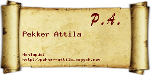Pekker Attila névjegykártya